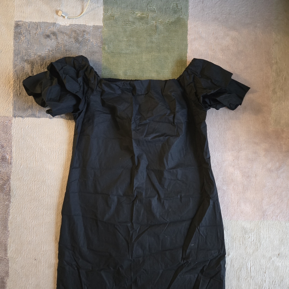 Club Monaco Black Puff Sleeve Mini Dress